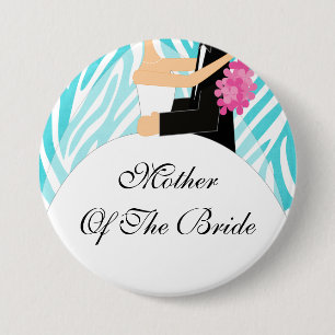 Zebra-Mutter des Braut-Knopf-/Button-Türkises Button