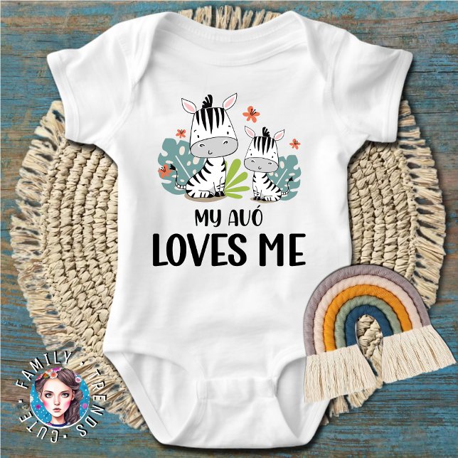 Zebra My Avo Oma Lieben Baby Strampler (Zebra My Avo Grandma Loves Me Baby Bodysuit)