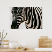 Zebra nach oben nah und gestreift Schwarzweißmuste Poster (Küche)