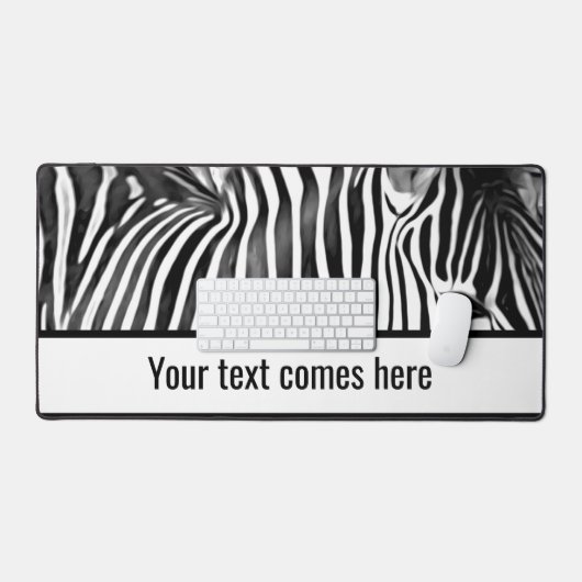 Zebra nah in Schwarzweiß Schreibtischunterlage (Tastatur & Maus)