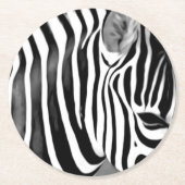 Zebra-nah Runder Pappuntersetzer (Vorderseite)