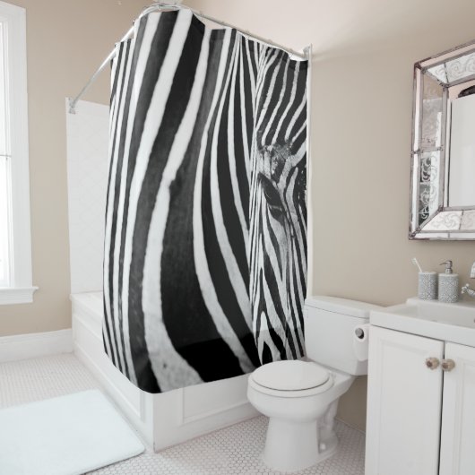 ZEBRA-NAH-UP-ANSICHT DUSCHVORHANG (Beispiel)