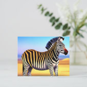 Zebra-Natur Postkarte (Stehend Vorderseite)