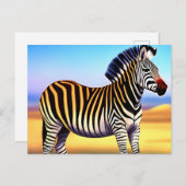 Zebra-Natur Postkarte (Vorne/Hinten)
