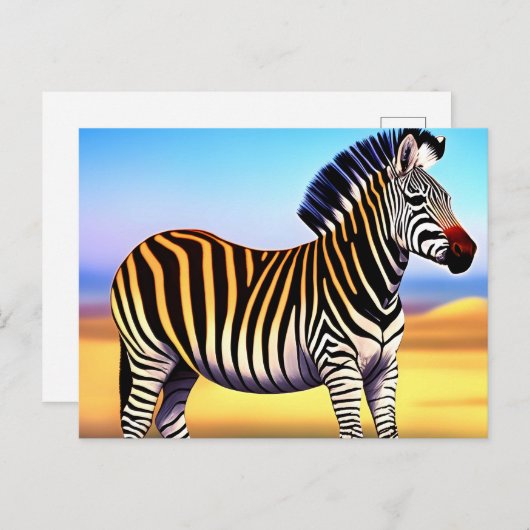 Zebra-Natur Postkarte (Vorne/Hinten)