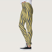 Zebra Navy Yellow Minimal Muster Leggings (Links)