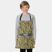 Zebra Navy Yellow Minimal Muster Schürze (Getragen)
