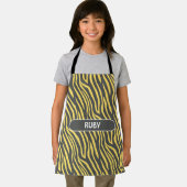 Zebra Navy Yellow Minimal Muster Schürze (Insitu)