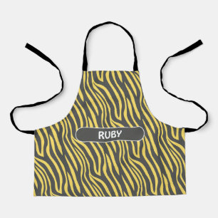 Zebra Navy Yellow Minimal Muster Schürze
