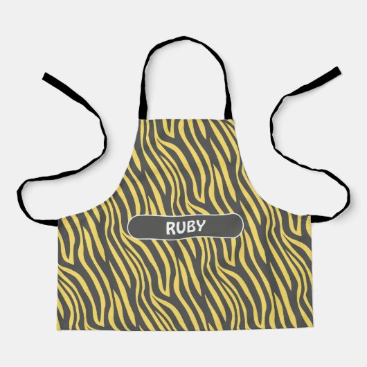 Zebra Navy Yellow Minimal Muster Schürze (Vorderseite)