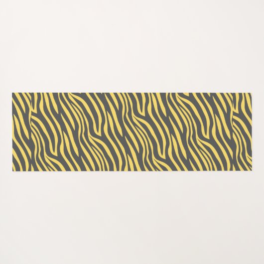 Zebra Navy Yellow Minimal Muster Yogamatte (Rückseite (Horizontal))