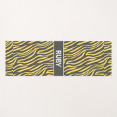 Zebra Navy Yellow Minimal Muster Yogamatte (Vorderseite (Horizontal))