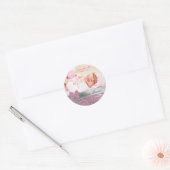Zebra Niedlich Bow Baby Girl Announctionsticker Runder Aufkleber (Umschlag)