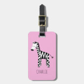 Zebra-niedliche Kinder Gepäckanhänger (Vorderseite vertikal)