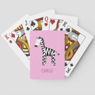 Zebra-niedliche Kinder Spielkarten