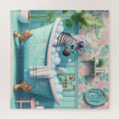 Zebra nimmt einen Bubble Bath Puzzle (Horizontal)