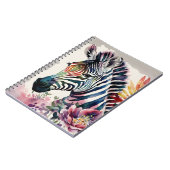 Zebra Notebook Floral Watercolor Art Notizblock (Linke Seite)