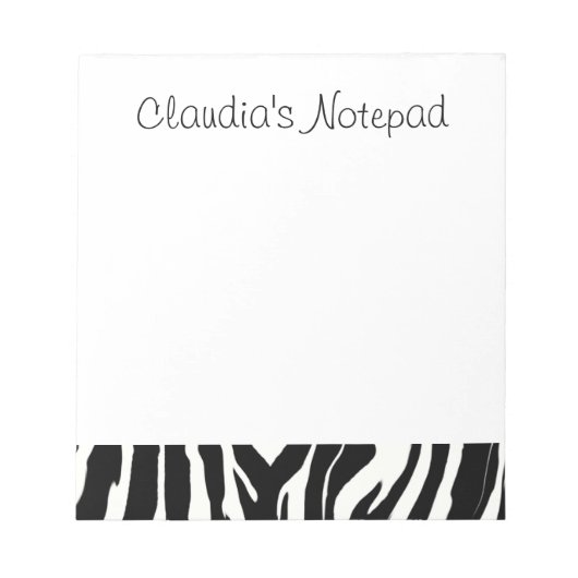 Zebra Notepad Notizblock (Vorderseite)