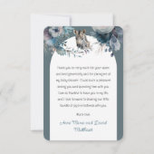 Zebra Oh Baby Blue Floral Baby Dusche Dankeskarte (Rückseite)