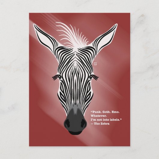 Zebra ohne Labels Postkarten (Vorderseite)