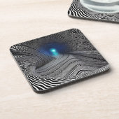 Zebra-optische Illusion Print, Getränkeuntersetzer (Linke Seite)