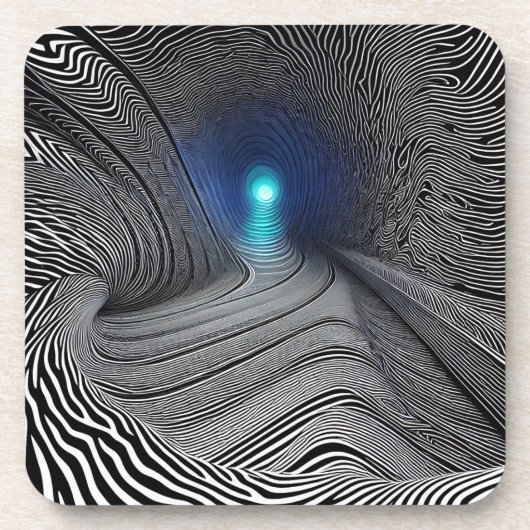 Zebra-optische Illusion Print, Getränkeuntersetzer (Vorderseite)
