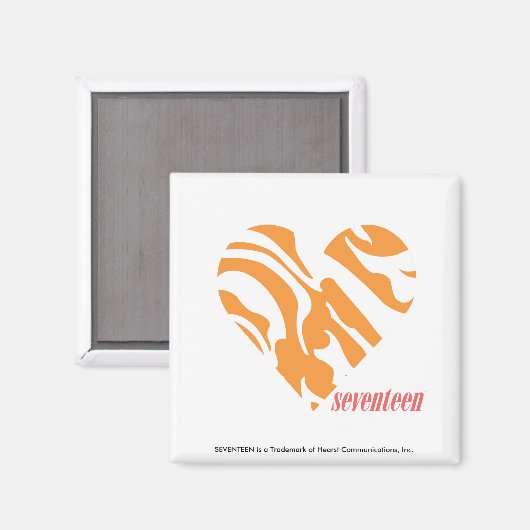 Zebra Orange 2 Magnet (Vorderseite/Rückseite)
