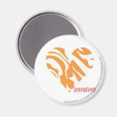 Zebra Orange 2 Magnet (Vorderseite/Rückseite)