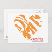 Zebra Orange 2 Postkarte (Vorne/Hinten)