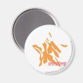 Zebra Orange 3 Magnet (Vorderseite/Rückseite)