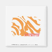 Zebra Orange 4 Magnet (Vorne)