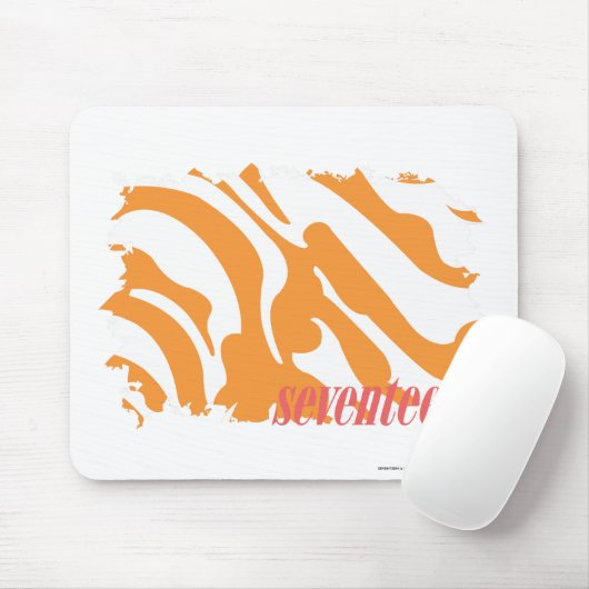 Zebra-Orange 4 Mousepad (Mit Mouse)
