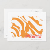 Zebra Orange 4 Postkarte (Vorne/Hinten)