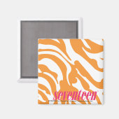 Zebra Orange Magnet (Vorderseite/Rückseite)