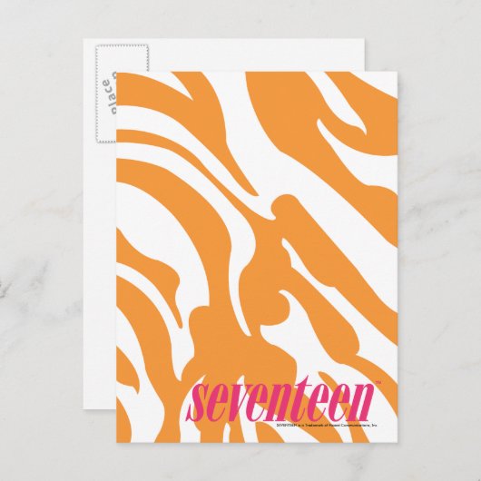 Zebra Orange Postkarte (Vorne/Hinten)