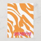 Zebra Orange Postkarte (Vorderseite)
