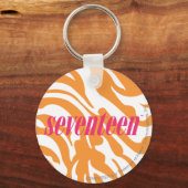Zebra Orange Schlüsselanhänger (Vorderseite)