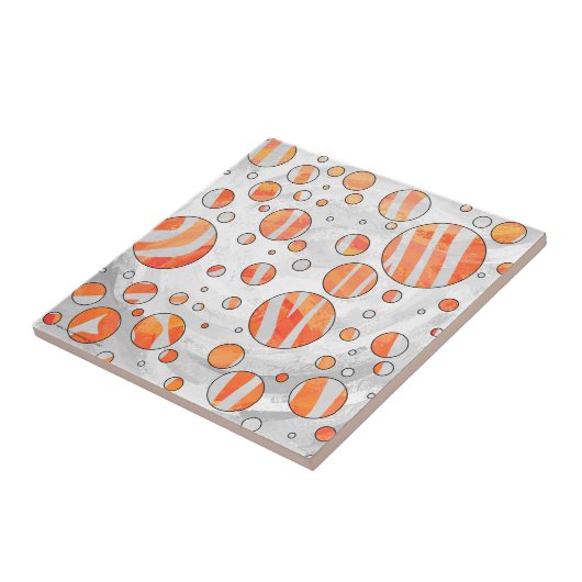 Zebra Orange und Weiße Punkte Fliese (Seite)