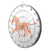 Zebra Orange und Weiße Silhouette Dartscheibe (Vorderseite rechts)
