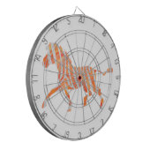 Zebra Orange und Weiße Silhouette Dartscheibe (Vorderseite Links)