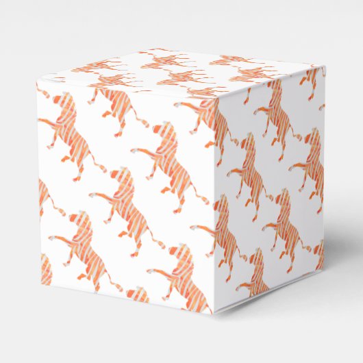 Zebra Orange und Weiße Silhouette Geschenkschachtel (Vorderseite)