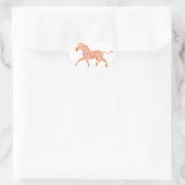 Zebra Orange und Weiße Silhouette Herz-Aufkleber (Tasche)