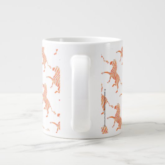 Zebra Orange und Weiße Silhouette Jumbo-Tasse (Rückseite)