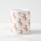Zebra Orange und Weiße Silhouette Jumbo-Tasse (Vorderseite)