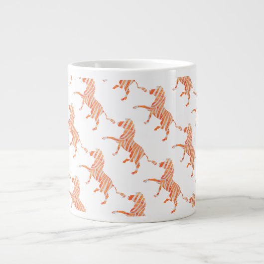 Zebra Orange und Weiße Silhouette Jumbo-Tasse (Vorderseite)