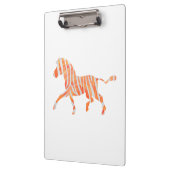 Zebra Orange und Weiße Silhouette Klemmbrett (Links)