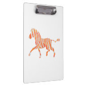 Zebra Orange und Weiße Silhouette Klemmbrett (Rechts)
