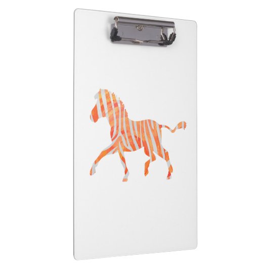 Zebra Orange und Weiße Silhouette Klemmbrett (Rechts)