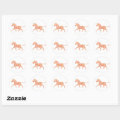 Zebra Orange und Weiße Silhouette Runder Aufkleber (Blatt)