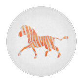 Zebra Orange und Weiße Silhouette Schneidebrett (Vorderseite)